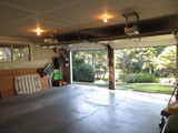 2 car garage with ping pong table